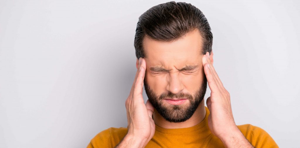 A man with a headache