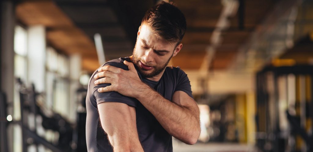 Man with a shoulder injury
