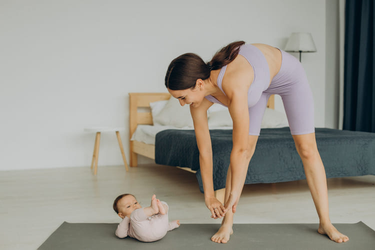 Woman doing gymnastics