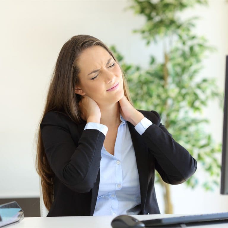 woman with neck pain