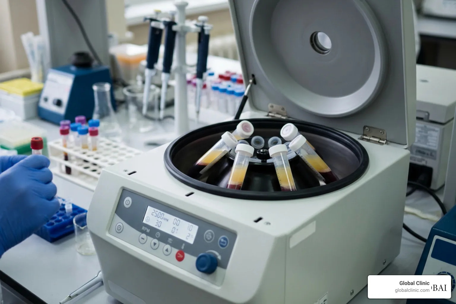 centrifuge machine separating blood components