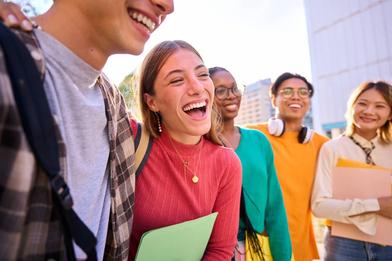 happy students looking for job